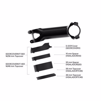 Deda Elementi S-DCR Cover kit, for Deda stems, incl. spacers (1x20,1x10), 