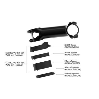 S-DCR Cover kit, includes cover stem (V1), spacers (1×20,1×10), topcover 46