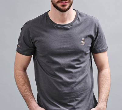 T-SHIRT MAN LOGO - DARK GREY - Size S