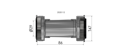 Overig Bottom Bracket Thread fit T47 SRAM DUB intern 86 mm Elvedes