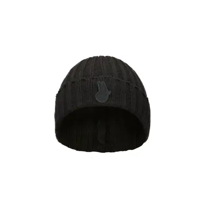 Winged wheel beanie black