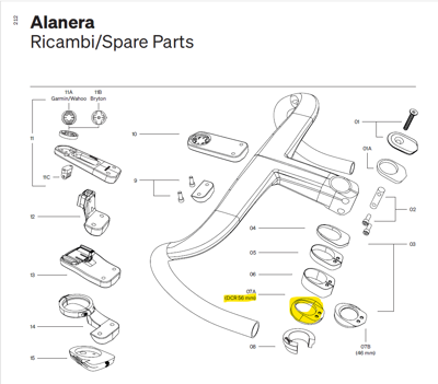 Deda Elementi SUPERBOX & ALANERA DCR TOP COVER, 56mm, nylon, for 1.5" upper bearing
