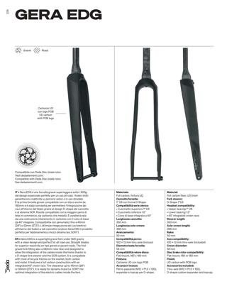 Deda Elementi GERA EDG Gravel Fork, D-Shape, DCR system, POB finish