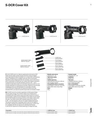 Deda Elementi S-DCR Cover kit, includes cover stem (V1), spacers (1×20,1×10), topcover 46