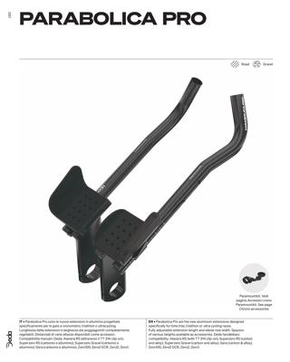 Deda Elementi Parabolica Pro, extensions, aluminium 6061, Ø31.7mm handlebar, 385mm lengt