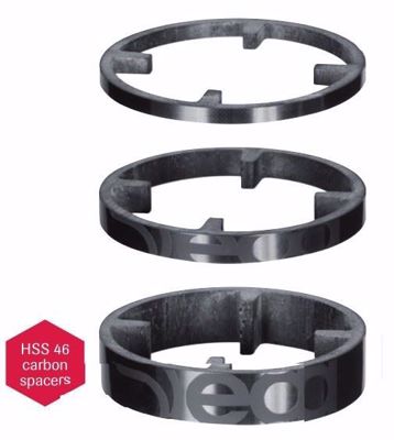HSS CARBON SPACERS, Ø46 , UD finish, Black on Black logo, (3