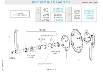 Campagnolo SR S ProT Carbon 12s crankset 172,5 mm