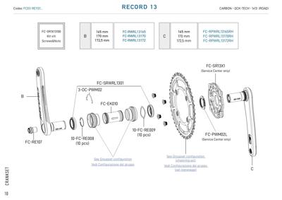 Campagnolo Crankarm set RE  1x13s -  172.5mm