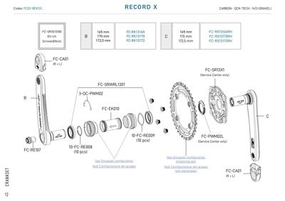 Campagnolo Crankarm set REX  1x13s -  170mm