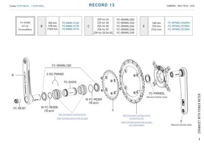 Campagnolo Crankarm set RE 13s PWM - 172.5mm