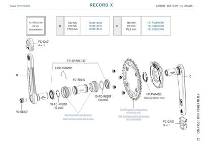 Campagnolo Crankarm set REX  1x13s PWM -  172.5mm