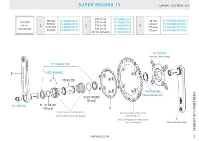 Campagnolo Crankarm set SR 13s PWM - 175mm