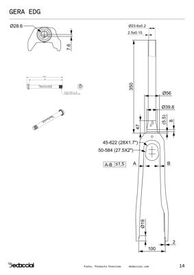 Deda Elementi GERA EDG Gravel Fork, D-Shape, DCR system, POB finish