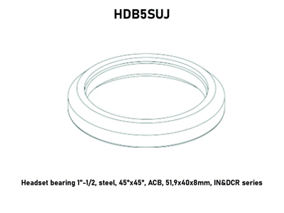 Headset bearing 1"-1/2, steel, 45°x45°, ACB, 51,9x40x8mm, IN&DCR series