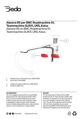 Deda Elementi BMC (Teammachine, Roadmachine, Kaius, URS) topcover adapter for Alanera RS