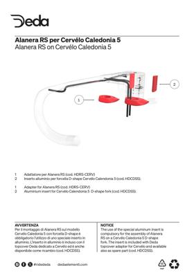 Deda Elementi CERVELO (Caledonia 5) topcover adapter for Alanera RS
