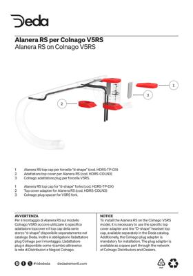 Deda Elementi COLNAGO V5RS adattatore per Alanera RS & Superbox V2