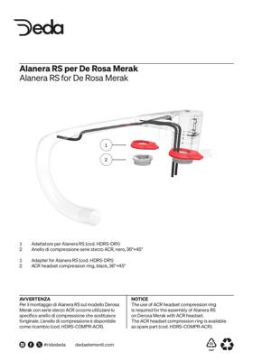 Deda Elementi DE ROSA (Merak) top cover adapter for Alanera RS
