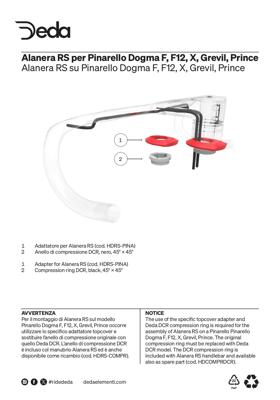 Deda Elementi PINARELLO (Dogma F, F12) topcover adapter for Alanera RS