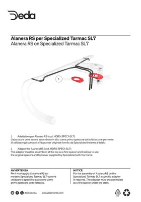 Deda Elementi SPECIALIZED (Tarmac SL7) spacer adapter for Alanera RS