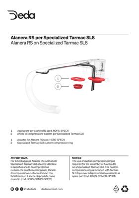 Deda Elementi SPECIALIZED (Tarmac SL8) topcover adapter for Alanera RS, incl. compression
