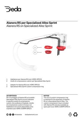 Deda Elementi SPECIALIZED (Allez 2024) topcover adapter for Alanera RS, incl. compression