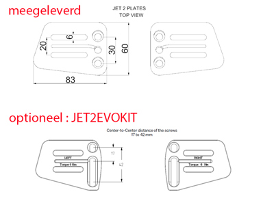 Deda Elementi JET TWO CLIP-ON, carbon extensions only, size S (340mm), w/o bridge spacers