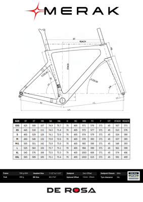 De Rosa MERAK - Classic Blue - Frameset