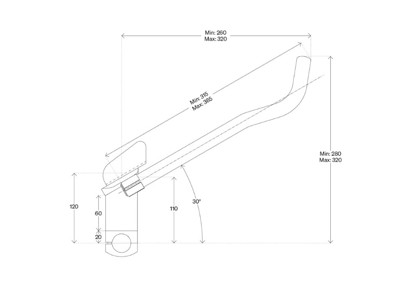 Deda Elementi Parabolica Pro, extensions, aluminium 6061, Ø31.7mm handlebar, 385mm lengt