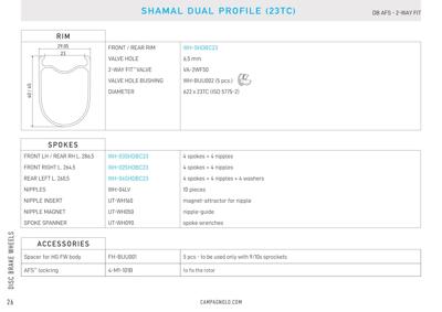 Campagnolo SHAMAL DUAL PROFILE DB 2WF C23  - wielset