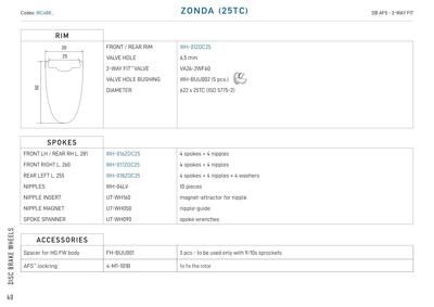 Campagnolo ZONDA H50 DB -  C25 - Carbon Wheelset